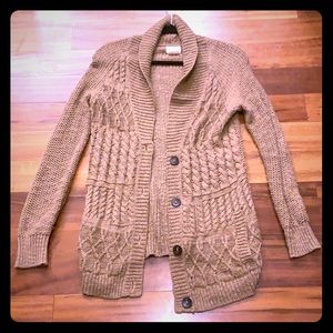 UO Tan Chunky Knit Sweater Cardigan